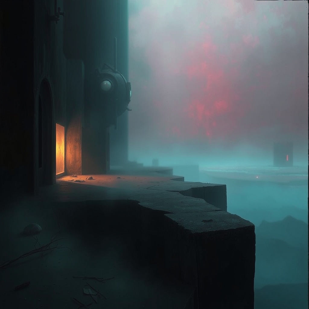 Haunting Liminal Space in Dystopian Abstract Style