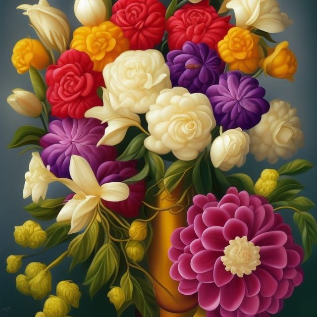 Art Nouveau Flower Bouquet by Catherine Abel