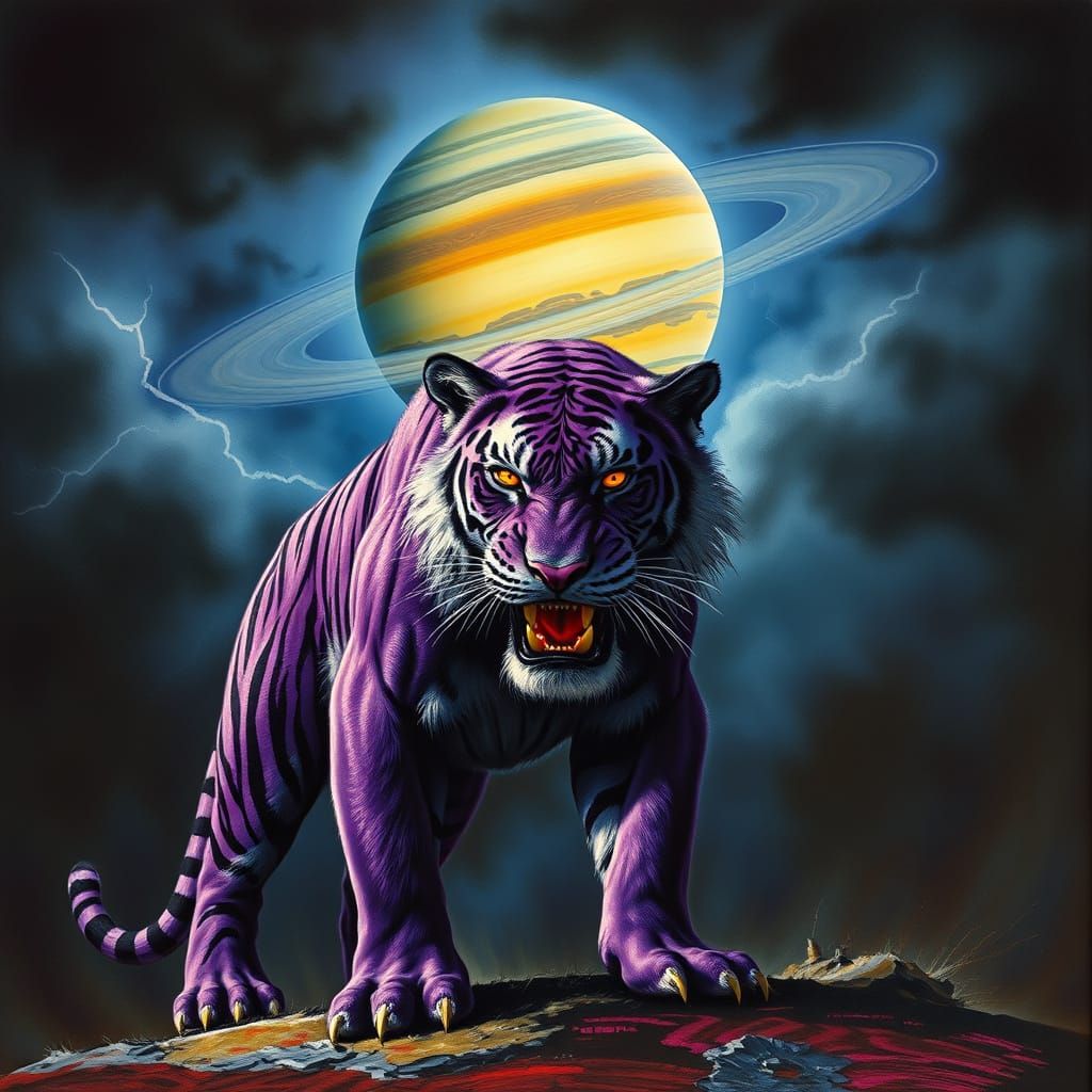 Yesterday, my prized sabertooth turned completely purple. I was so shocked, I tried to launch it toward Saturn while sim...