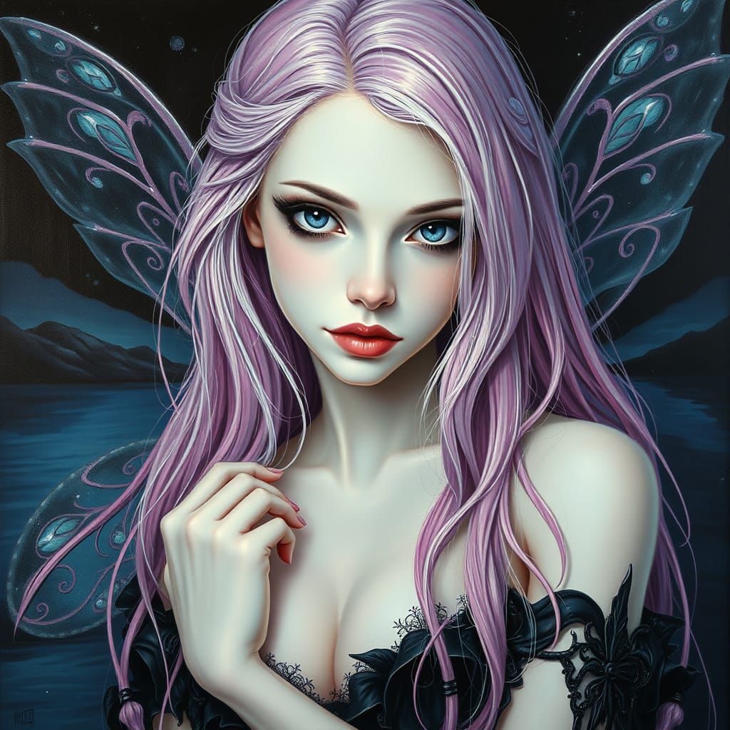 Gothic Fairy Portrait in Oil Paintings