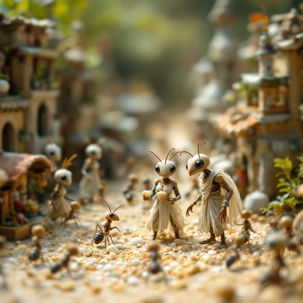 Anthropomorphic Ants in Miniature Society, Fantasy Art