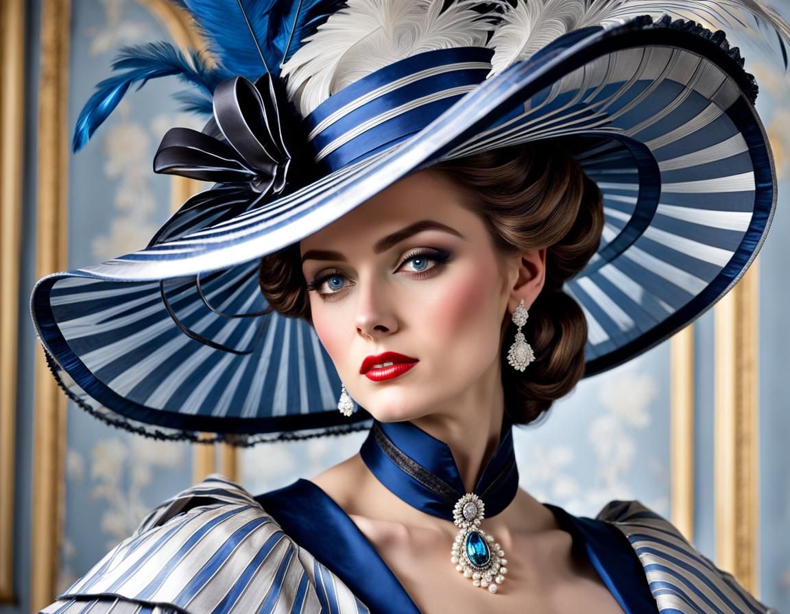 Elegant Bourgeoise in Silk Gown, 19th Century Fashion