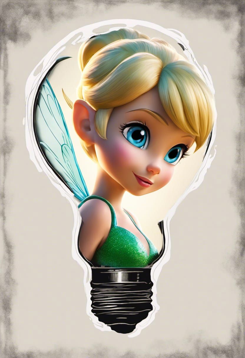 Tinkerbell in Hyperrealistic Pastel 3D Rendering