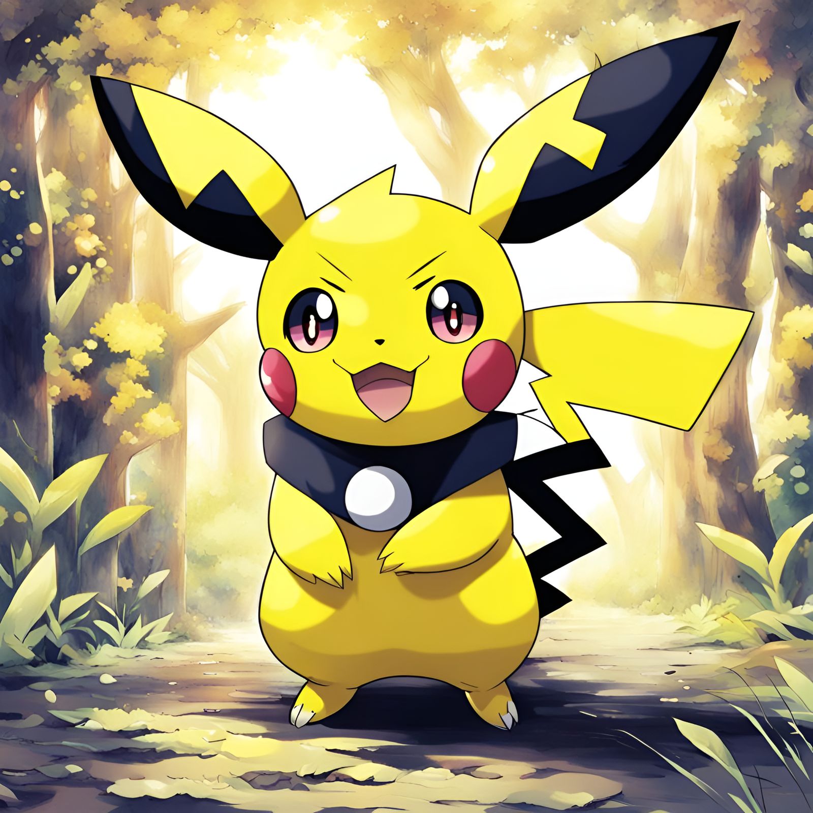 Anime Style Pichu Pokémon Illustration