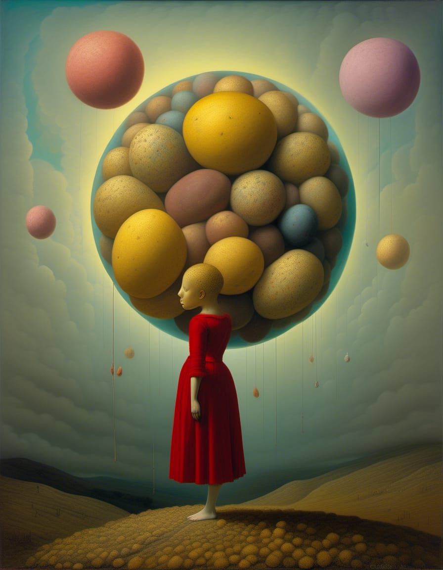 A pan of fried potatoes, like a colorful rainbow, unites two souls in a harmonious dance of happiness. #6