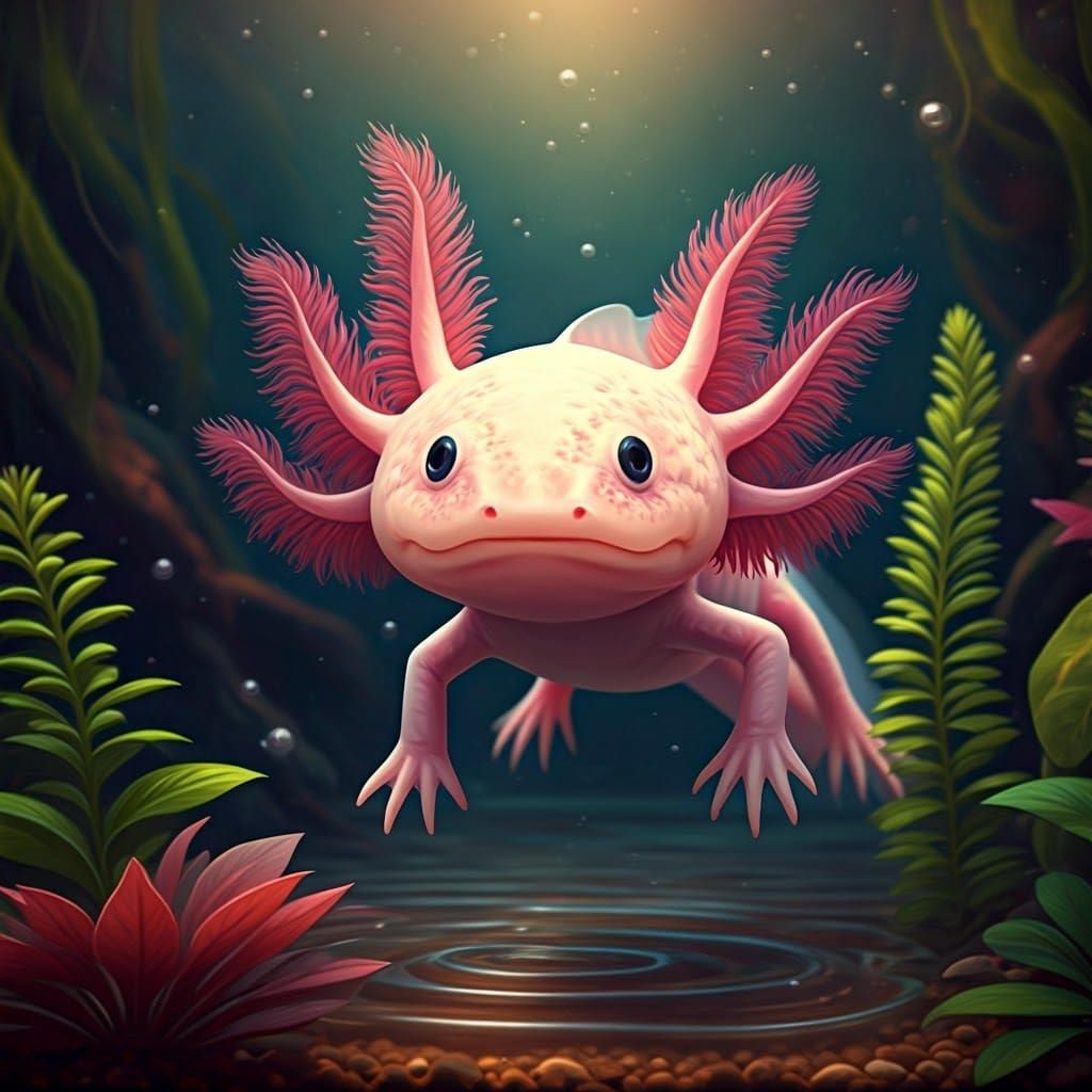 the pink Axolotl (Ambystoma mexicanum)