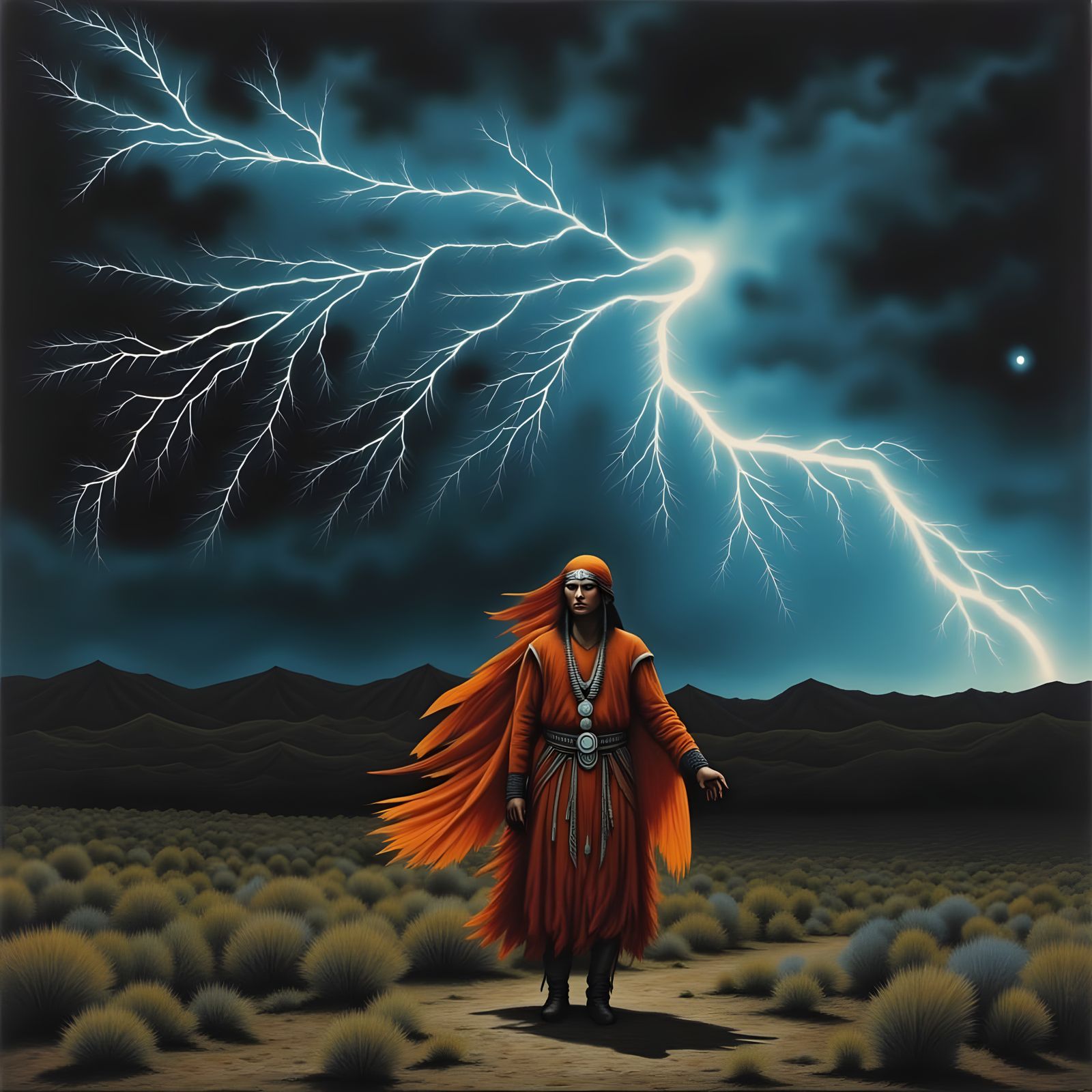 Surreal New Mexico Stormscape in Abstract Fantasy Style