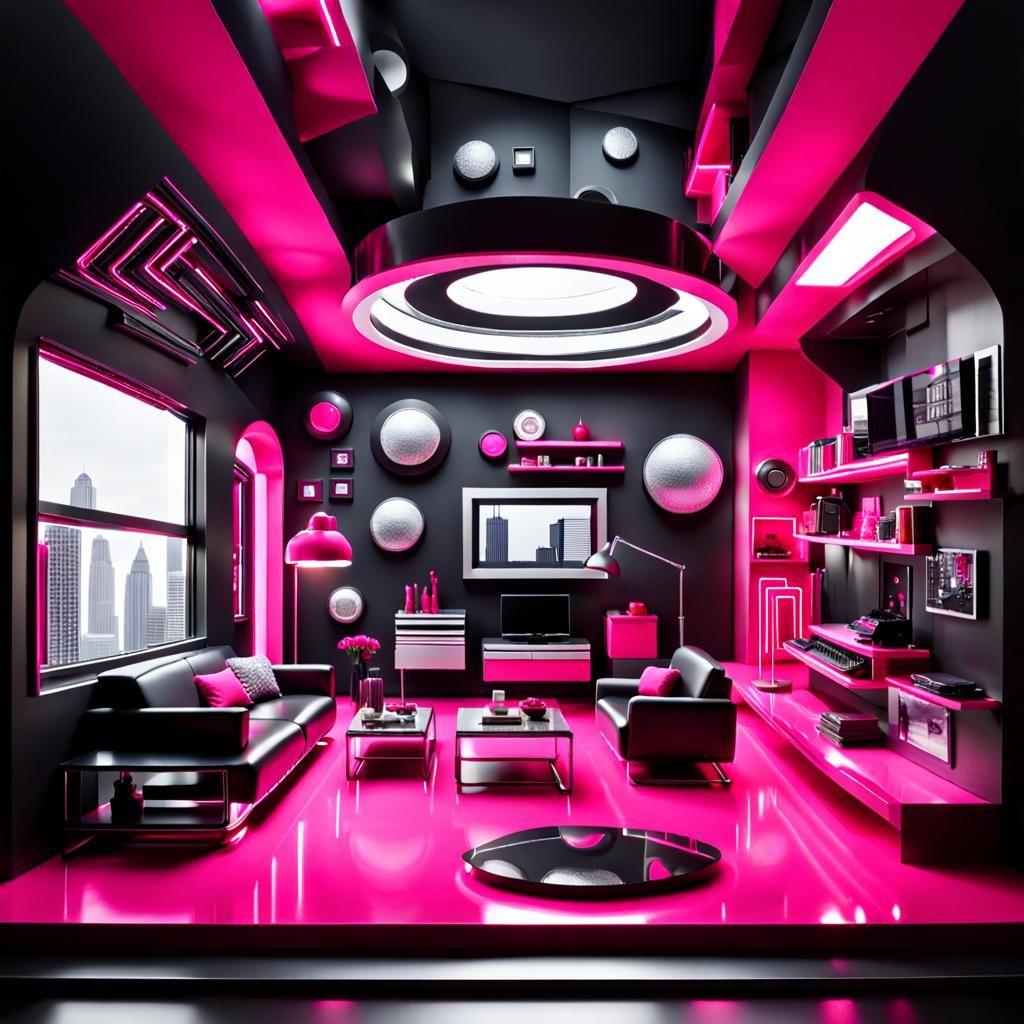 Futuristic Dollhouse Still Life in Science Fiction Style