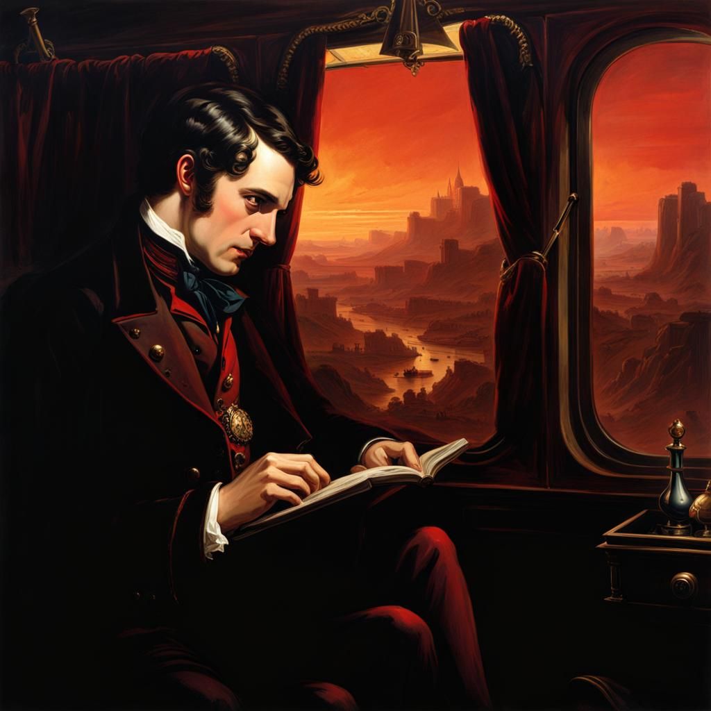 Young Man's Journey in Dark Fantasy Style