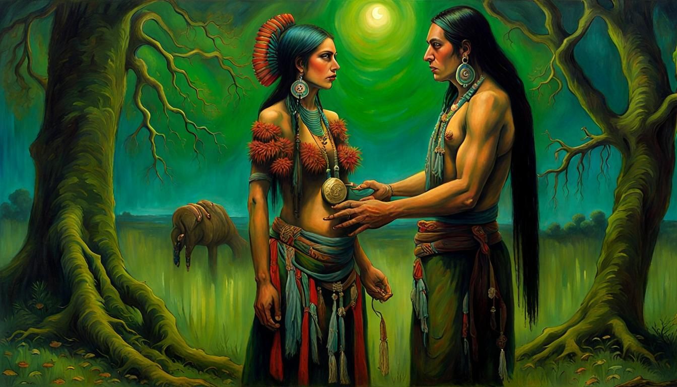 Fortune Teller in Louisiana Bayou: Neo-Primitivism Masterpie...