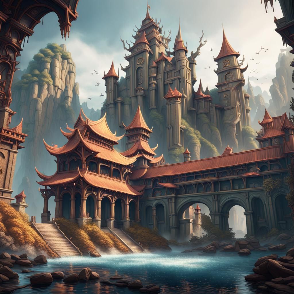 Fantastical Sport Scene in Detailed Matte Painting