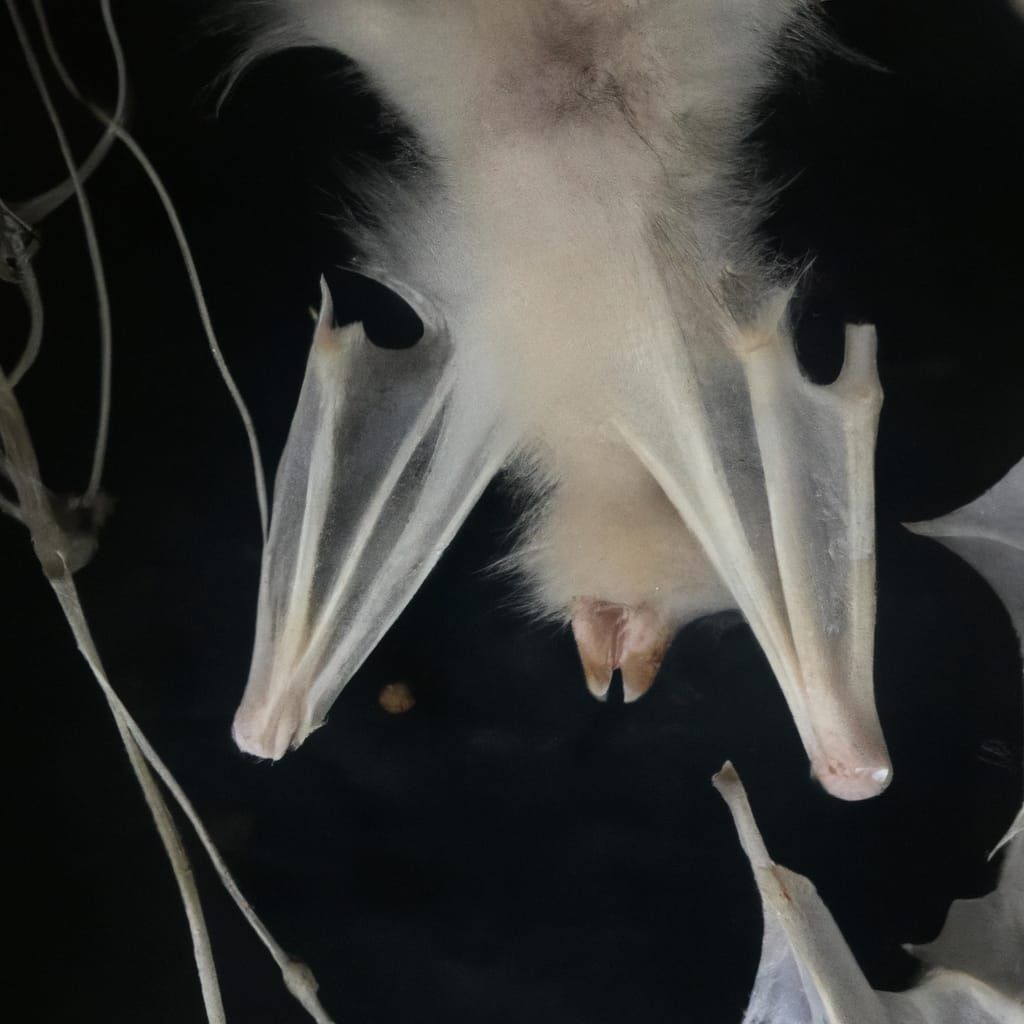 Fluffy White Fruit Bat Skeleton