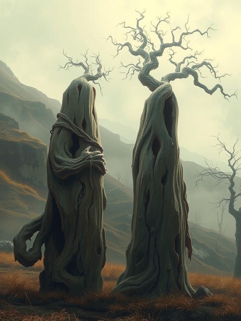 Majestic Ancient Tree in Mystical Landscape