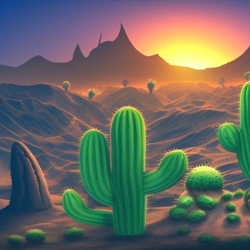 Sci-Fi Desert Game Level in Cartoon Style