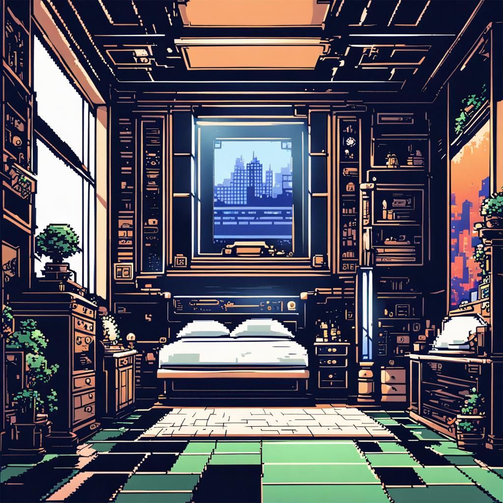 8-Bit Bedroom Inside Time Machine