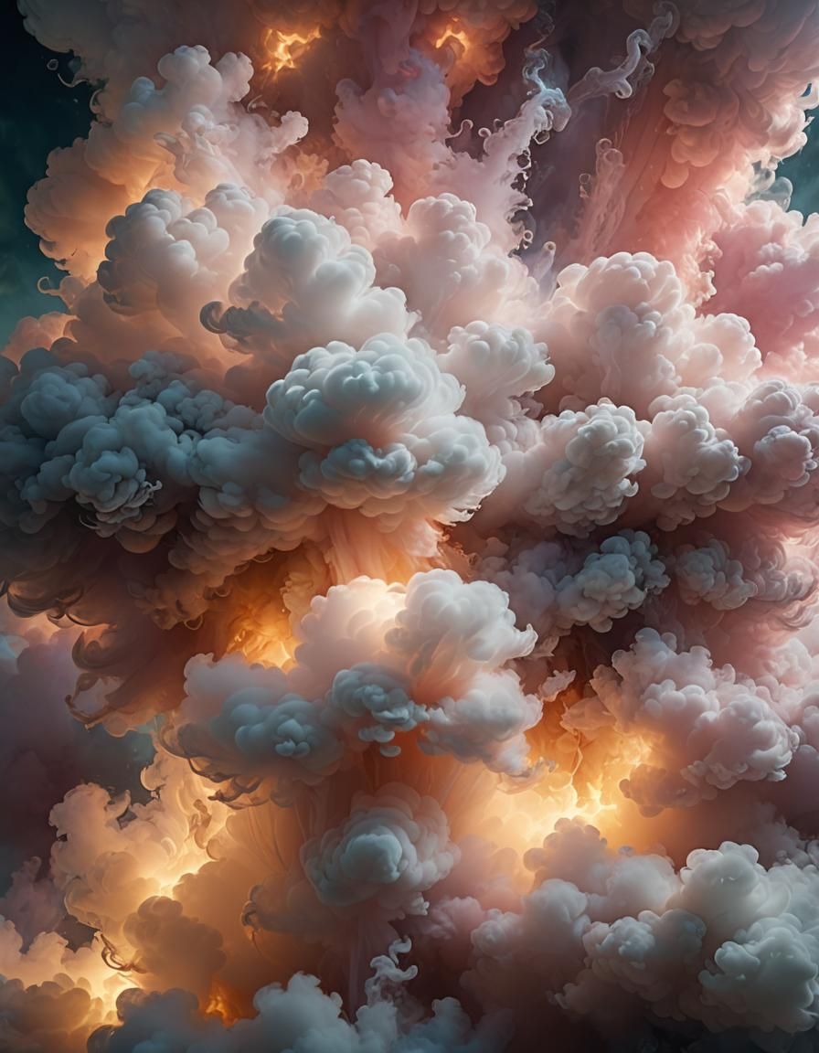 Illuminated Cloud Formation in a Dreamy Style