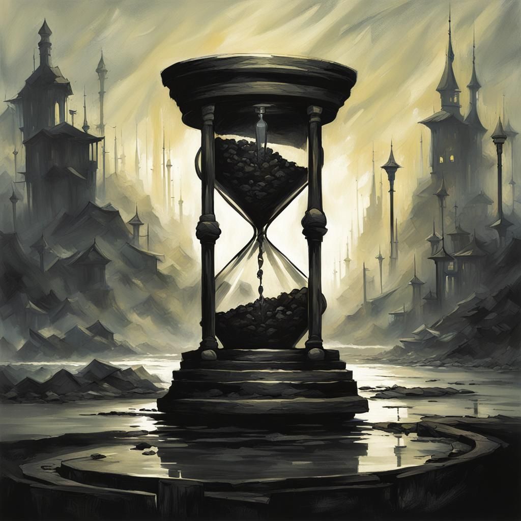 Sinister Hourglass in Dark Fantasy Style