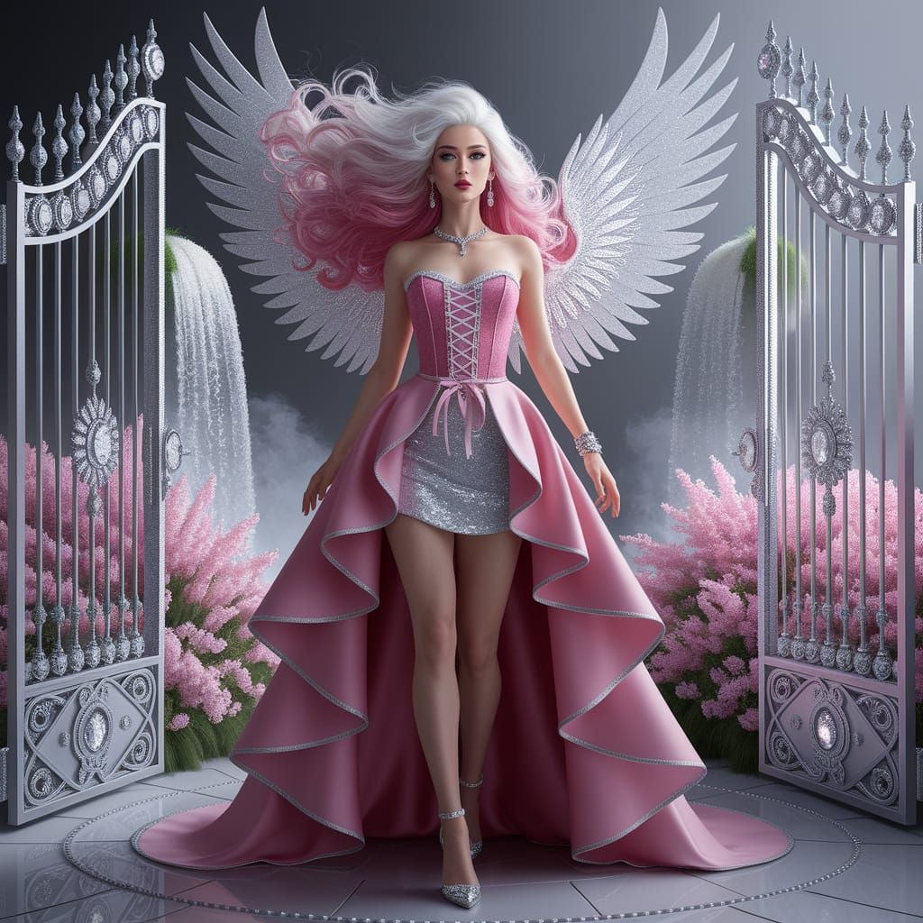 Woman with Wings in Digital Oil Painting