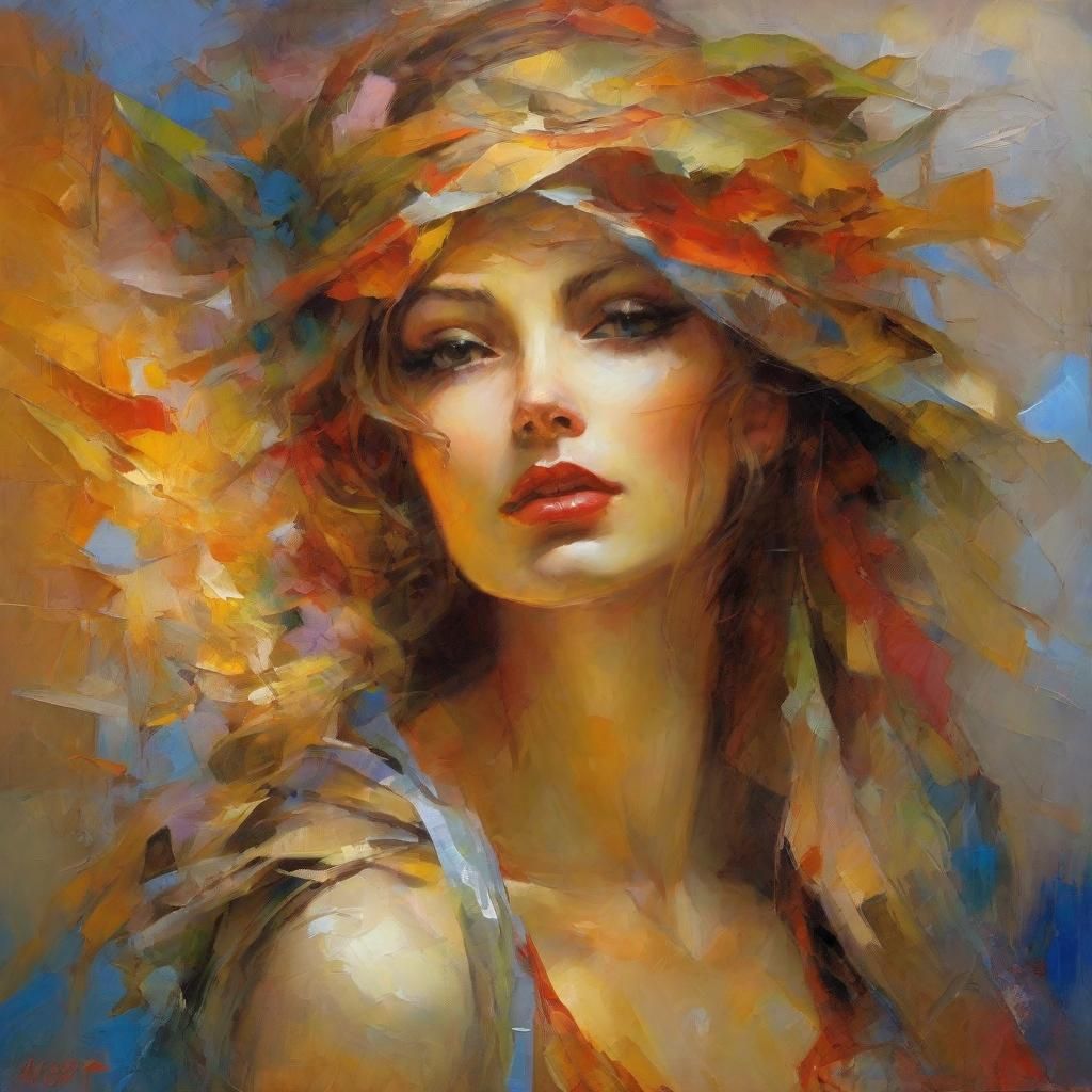 Surreal Cubist Dreamscape of a Beautiful Mage