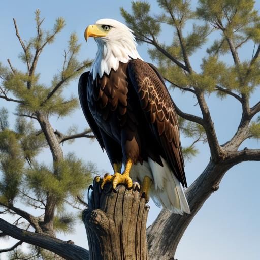 Eagle Carving From Tree