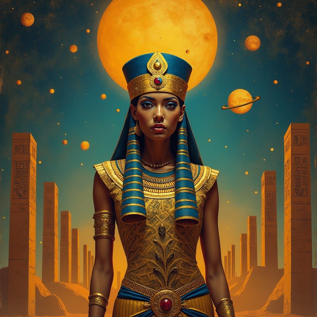 Egyptian Queen in Dreamlike Surrealist Style