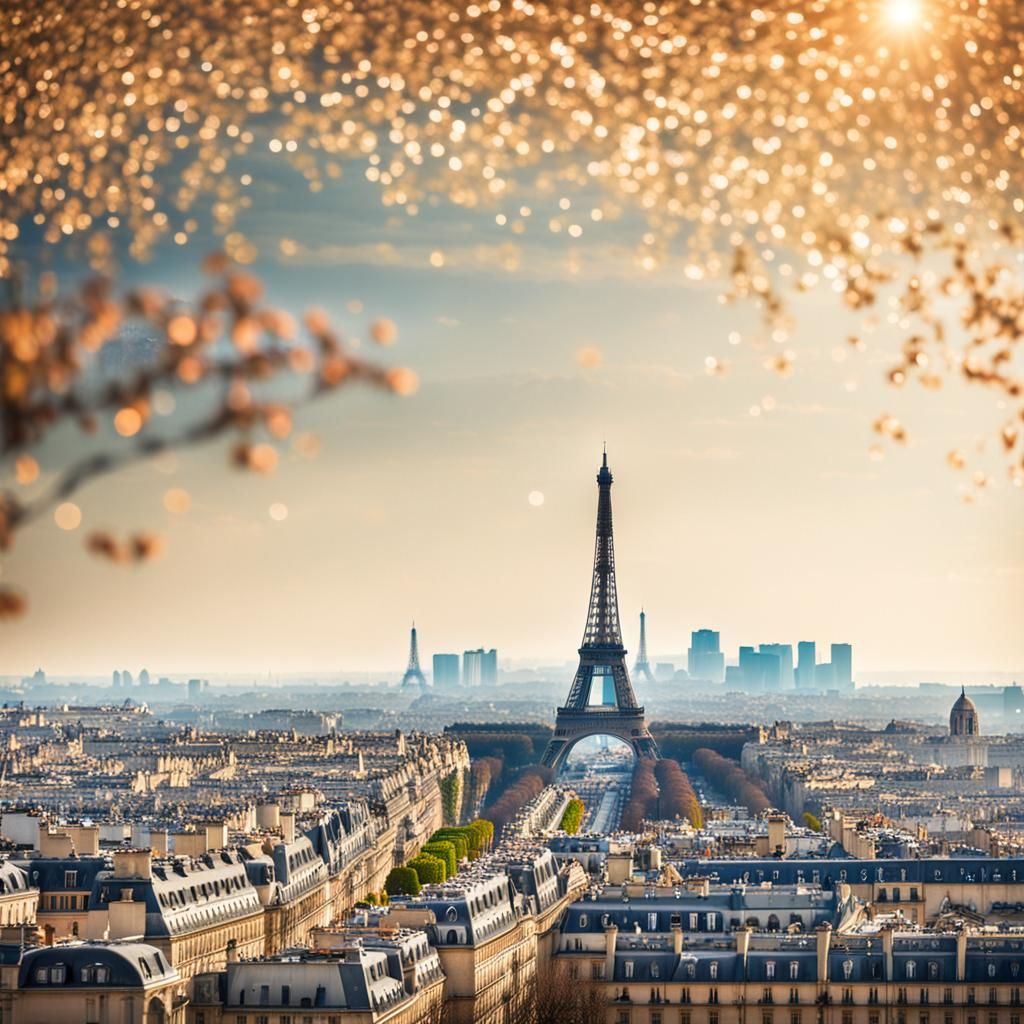 Paris Skyline in Natural Light Photography
