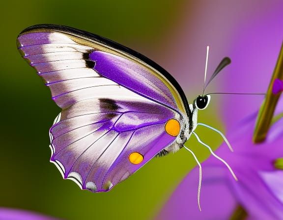 Happy Purple Butterfly Generated by AI