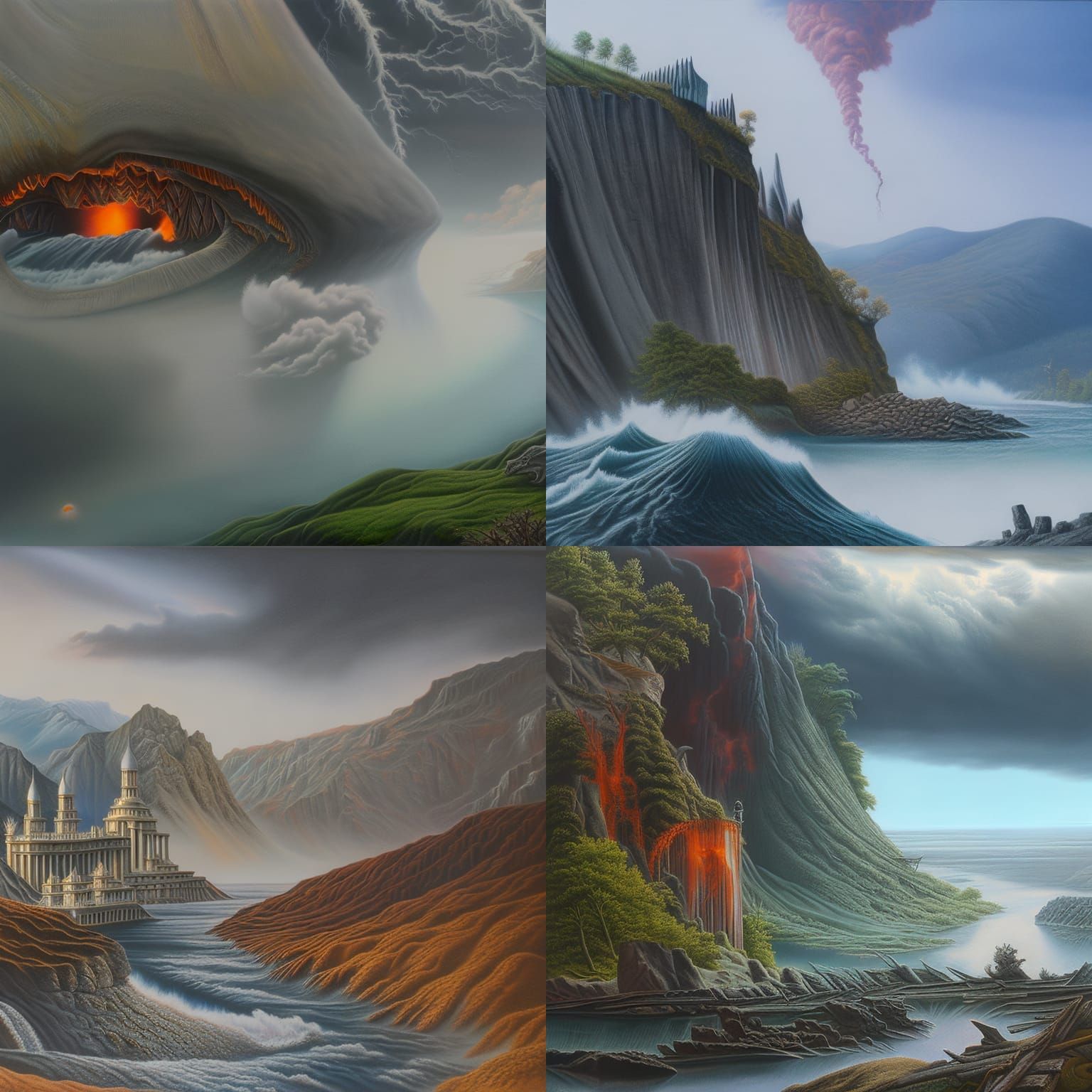 Hyperrealistic Fantasy Art on the Brink of Destruction