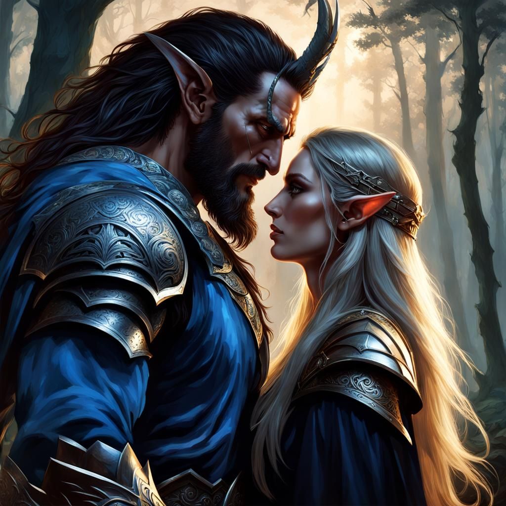 Muscular Warrior in Eerie Forest, Dark Fantasy Art