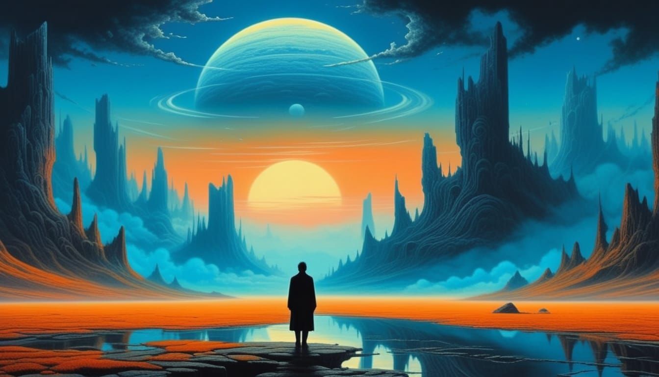 Dreamlike Landscape in Surrealist Digital Painting