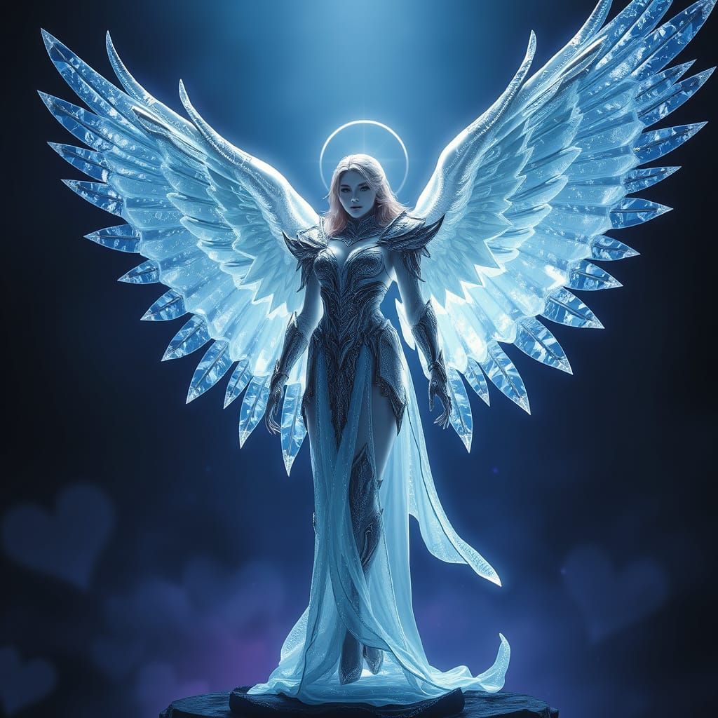 Ethereal Crystal Angel in Majestic Regalia