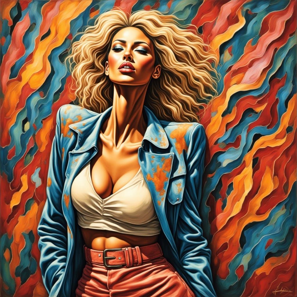 Bold Portrait of Black Woman in Impasto Style