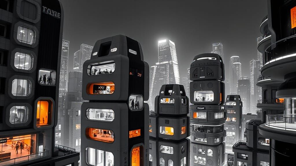 far future cyber city