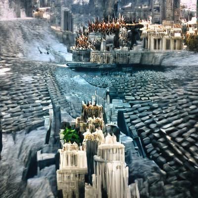 Ruined Cityscape: Overgrown Urban Decay