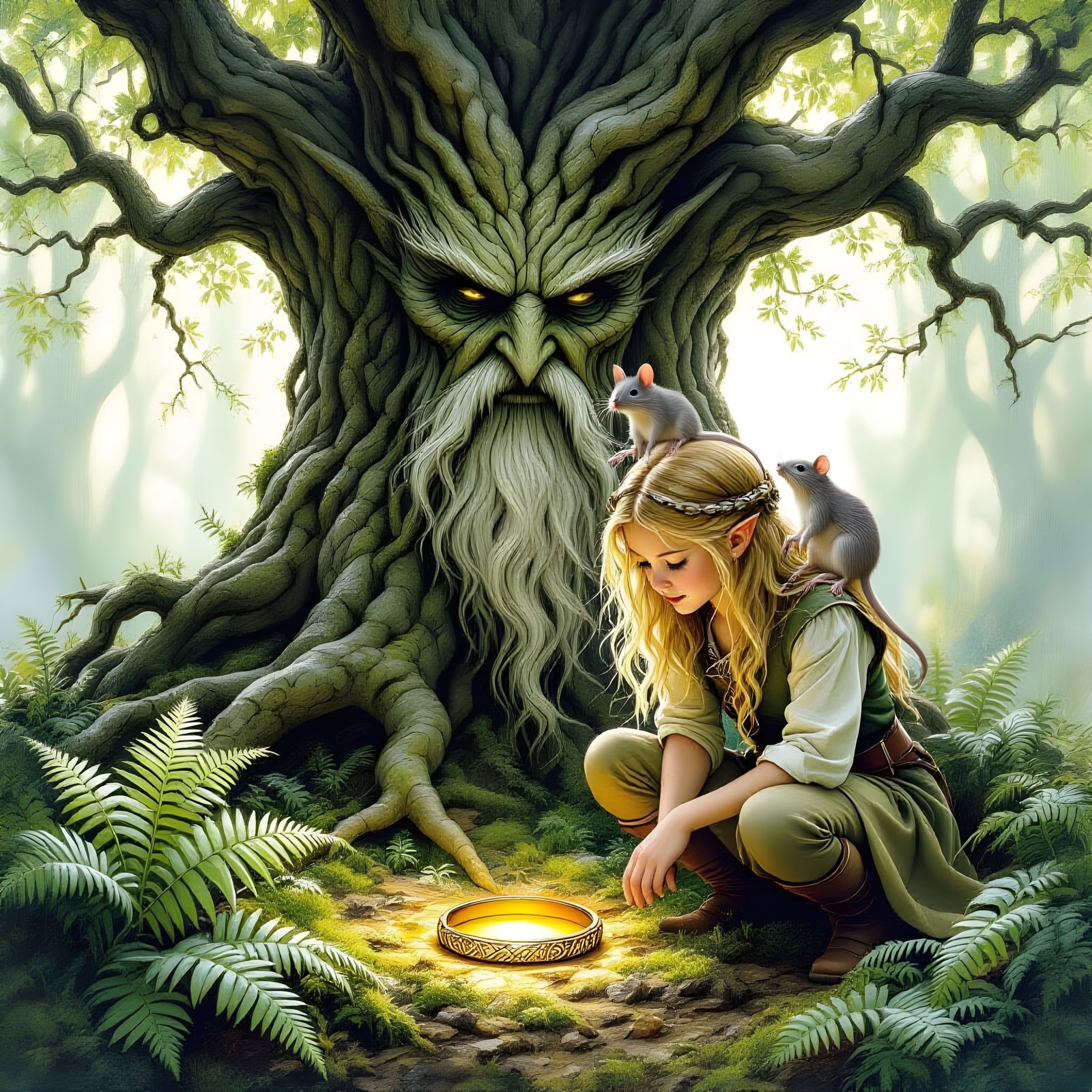 Girl Finds the One Ring in Enchanted Forest