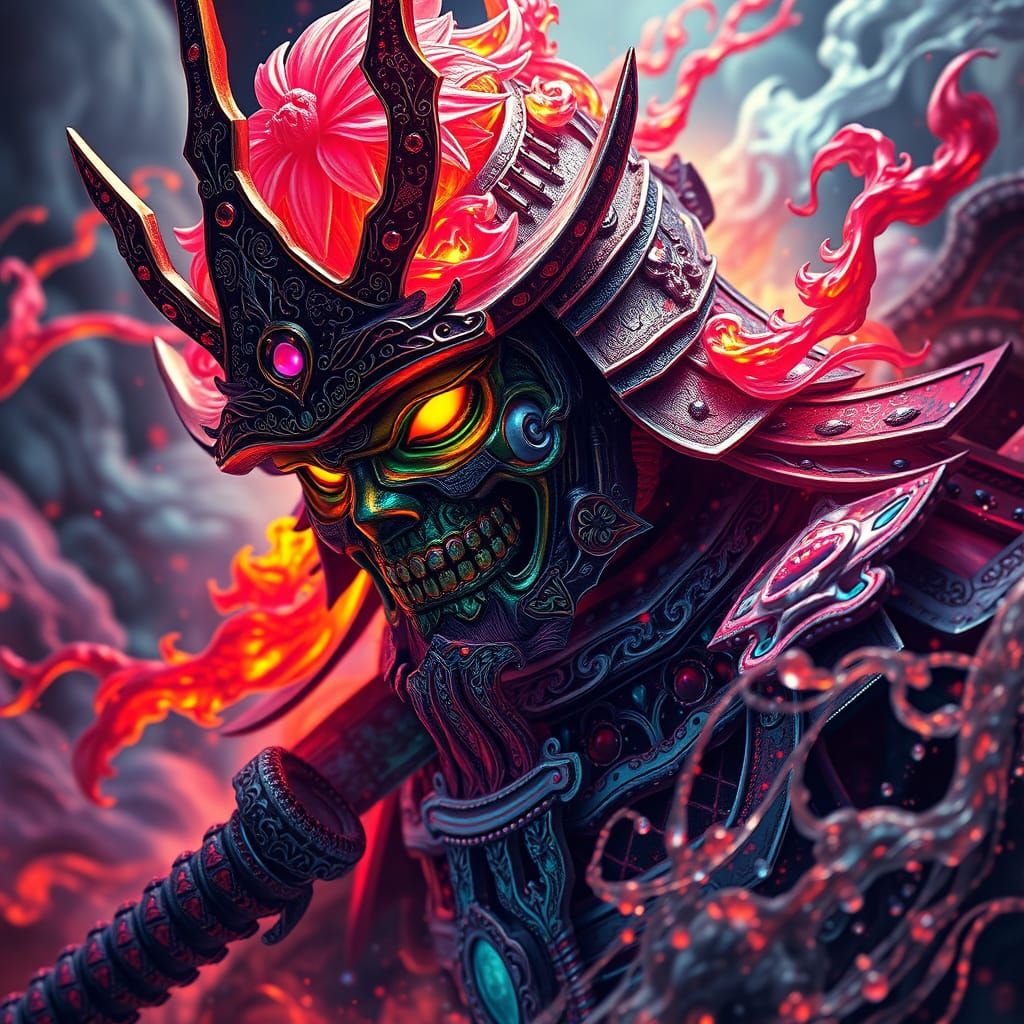 Fantasy Katana of Life in Maximalist Style