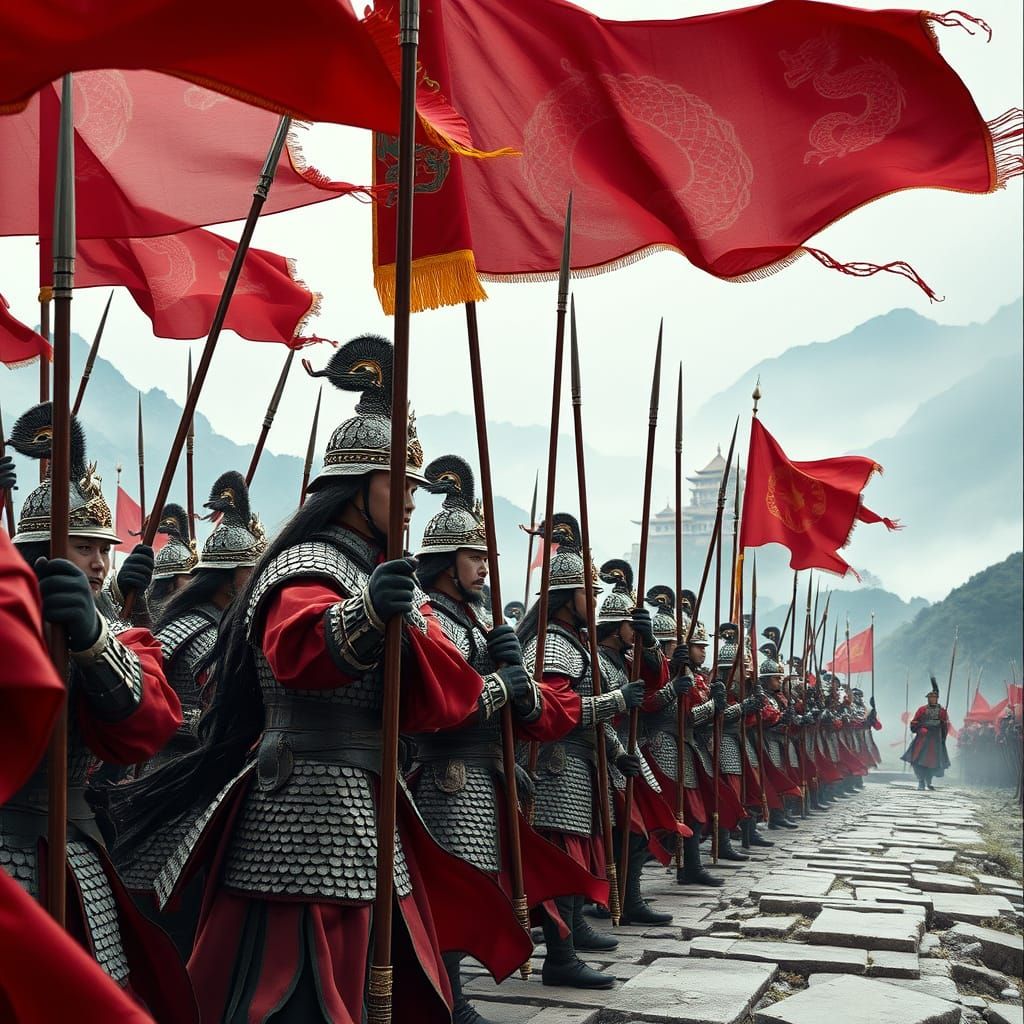 Chinese Soldiers in Lamellar Armor Ready for Conquest