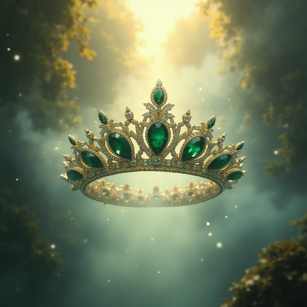 Jeweled Tiara in Mystical Mist, Golden Light