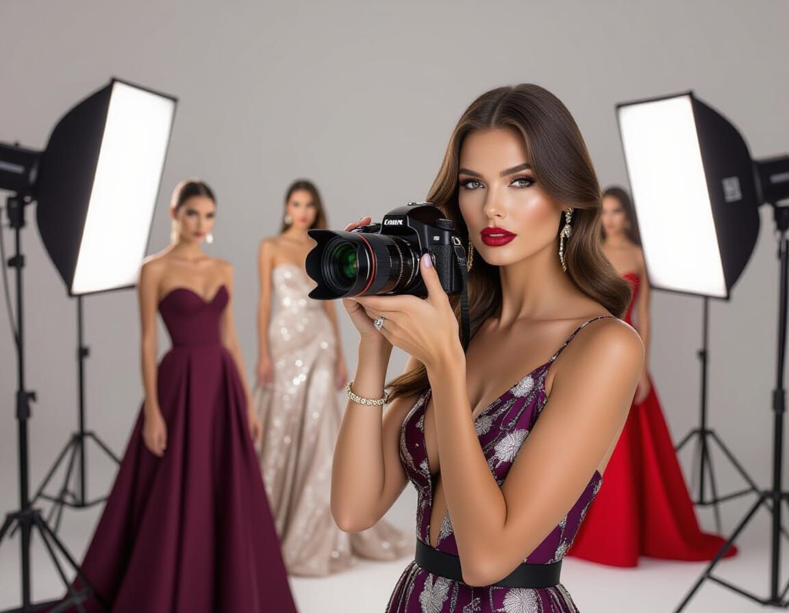 Photographer Captures Elegant Women in Modern Studio