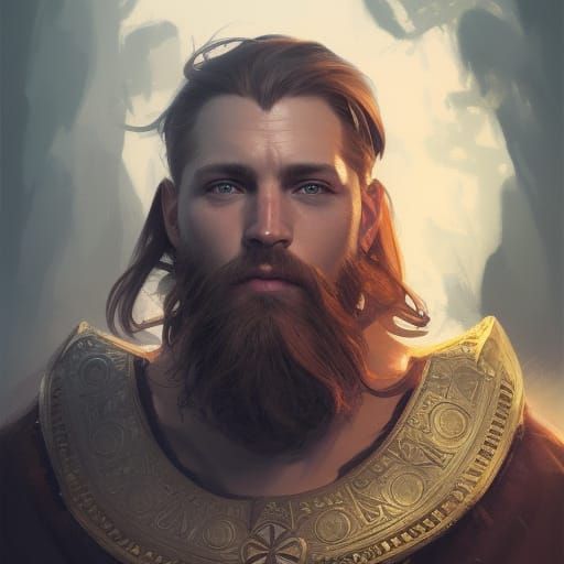 Viking King Portrait in Hyperdetailed Style