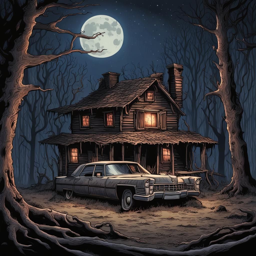 An forest cabin like in the movie “Evil Dead”