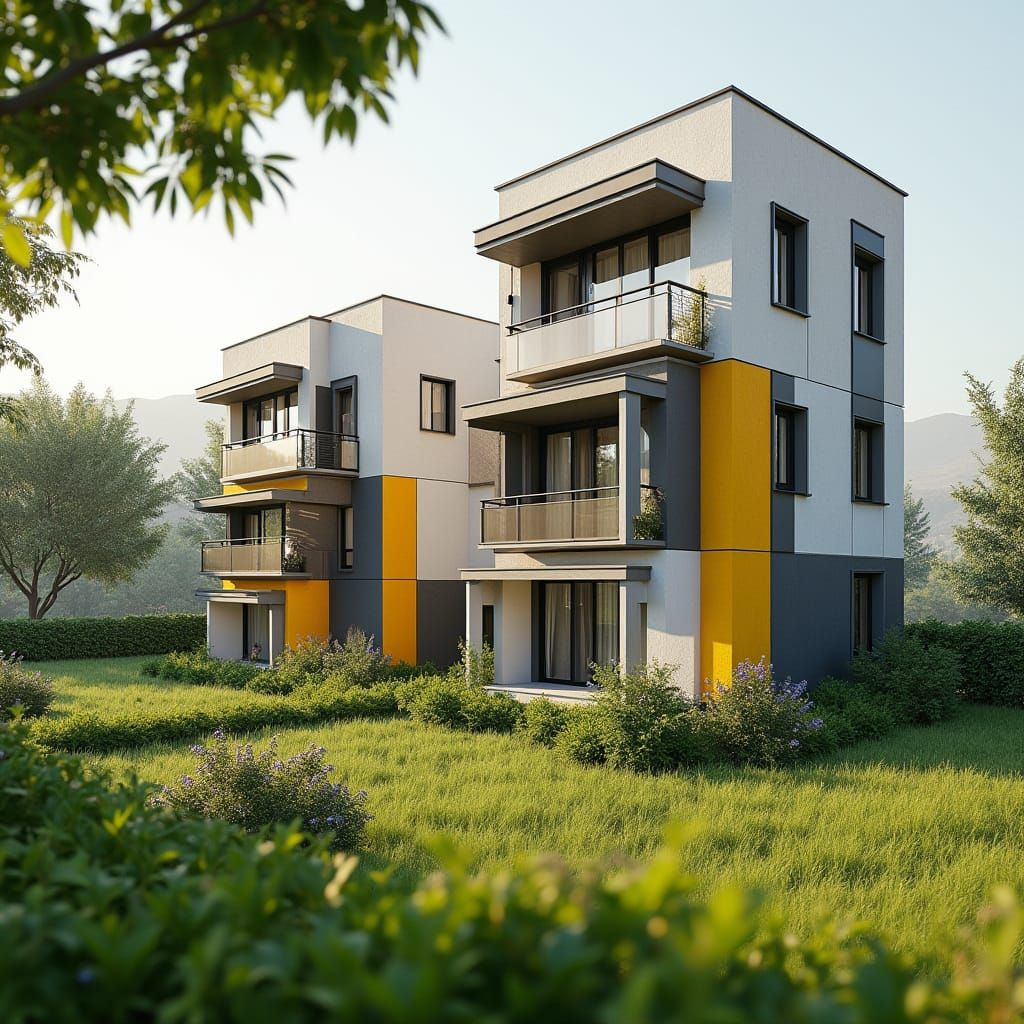 Mondrian Style Apartments on Green Meadow