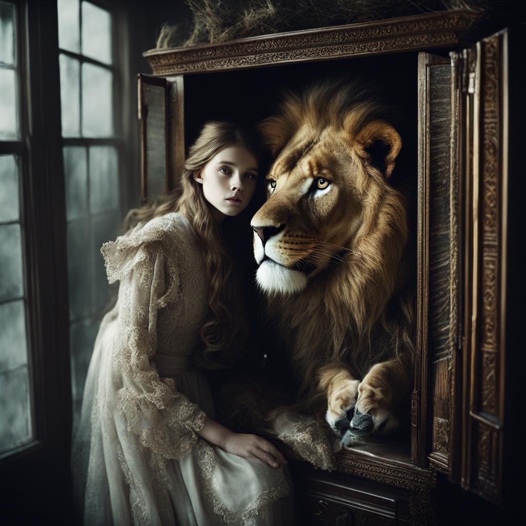 Lion, Witch, Wardrobe: Double Exposure Art