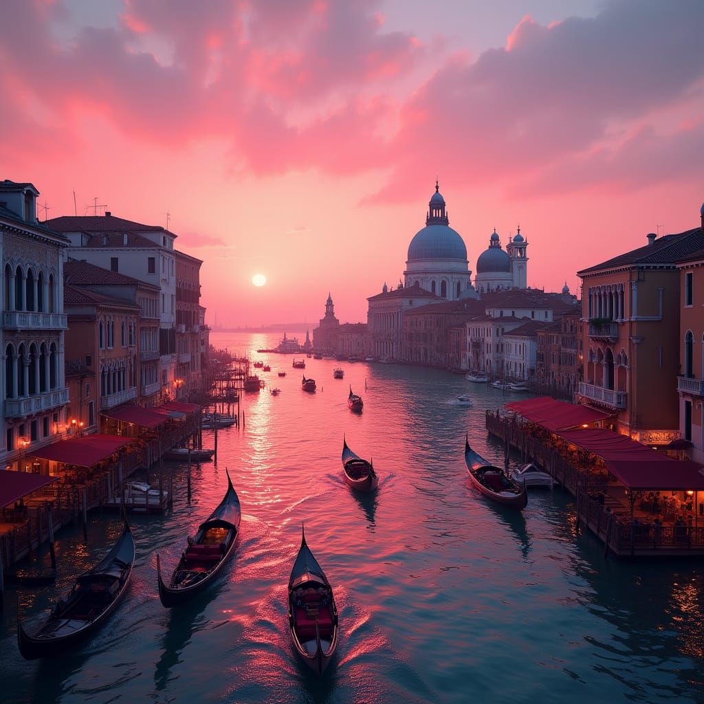 Venice Sunset Over Santa Maria Della Salute