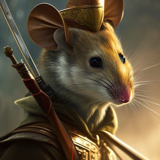 Mouse as Robin Hood, Digital Art Portrait