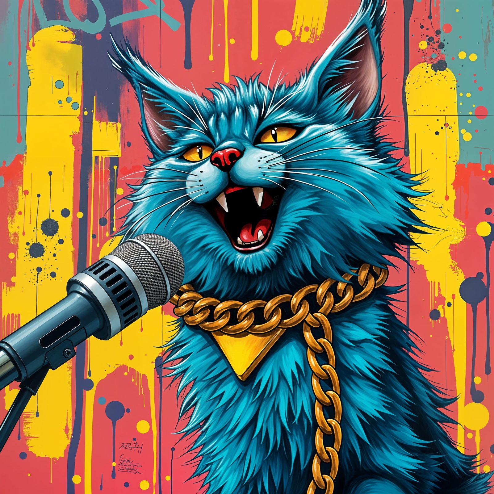 Cat Sings: Graffiti-Style Street Art