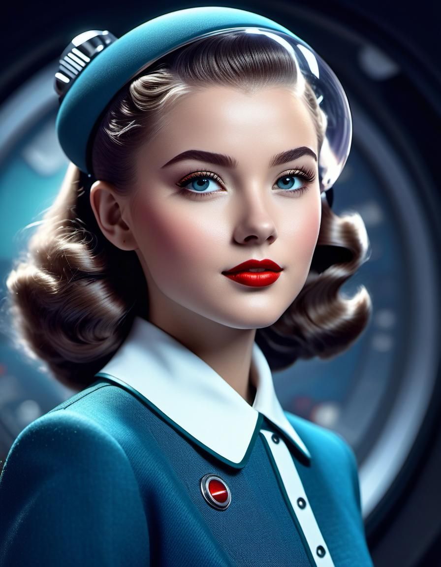 Retro-Futuristic 1950s Yearbook Portrait in Unreal Engine