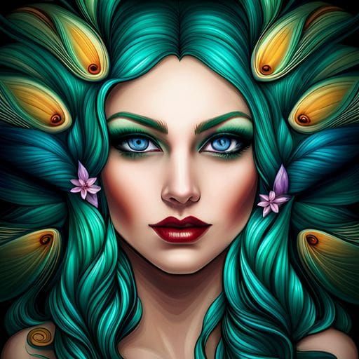 AI Generated Image of a Peacock Queen