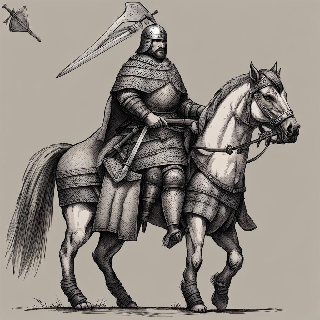 Medieval Russian Warrior in Historical Style