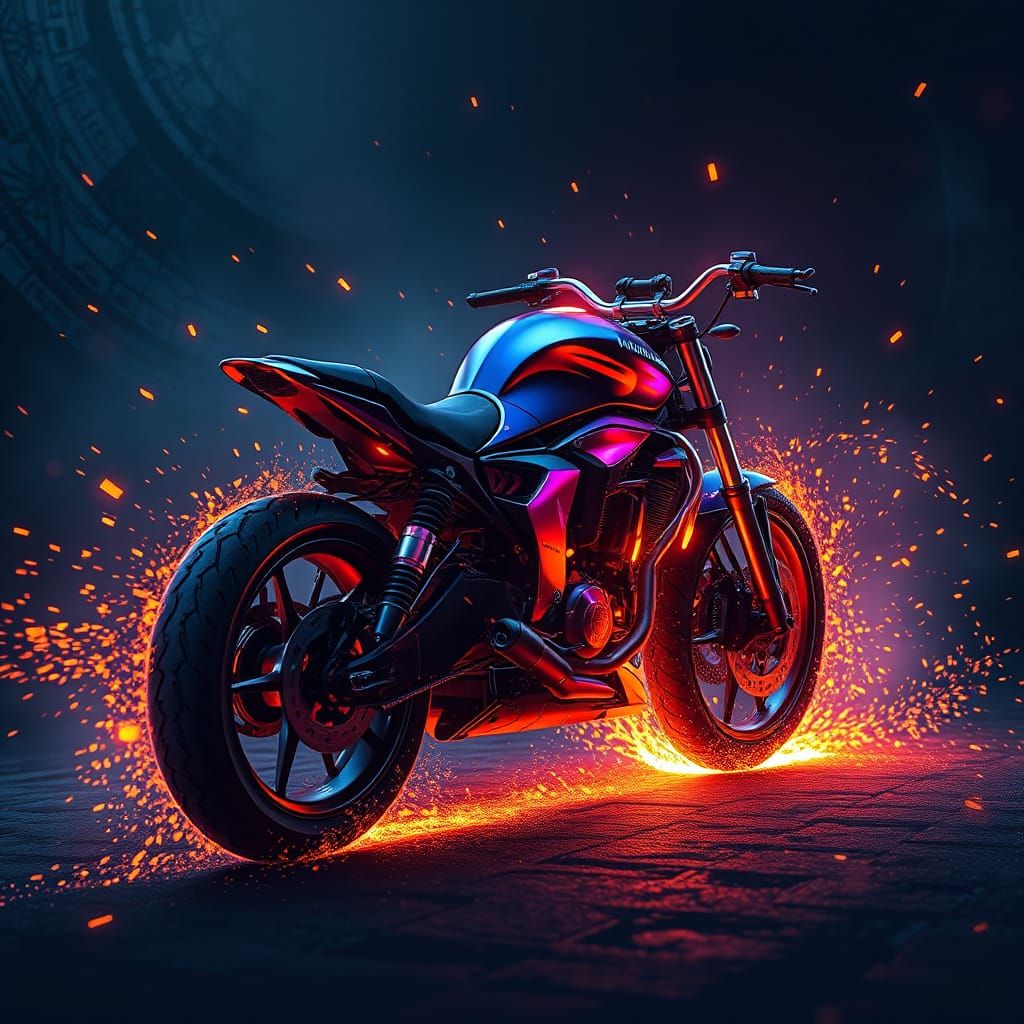 Futuristic Bike in Fantasy Concept Art Style